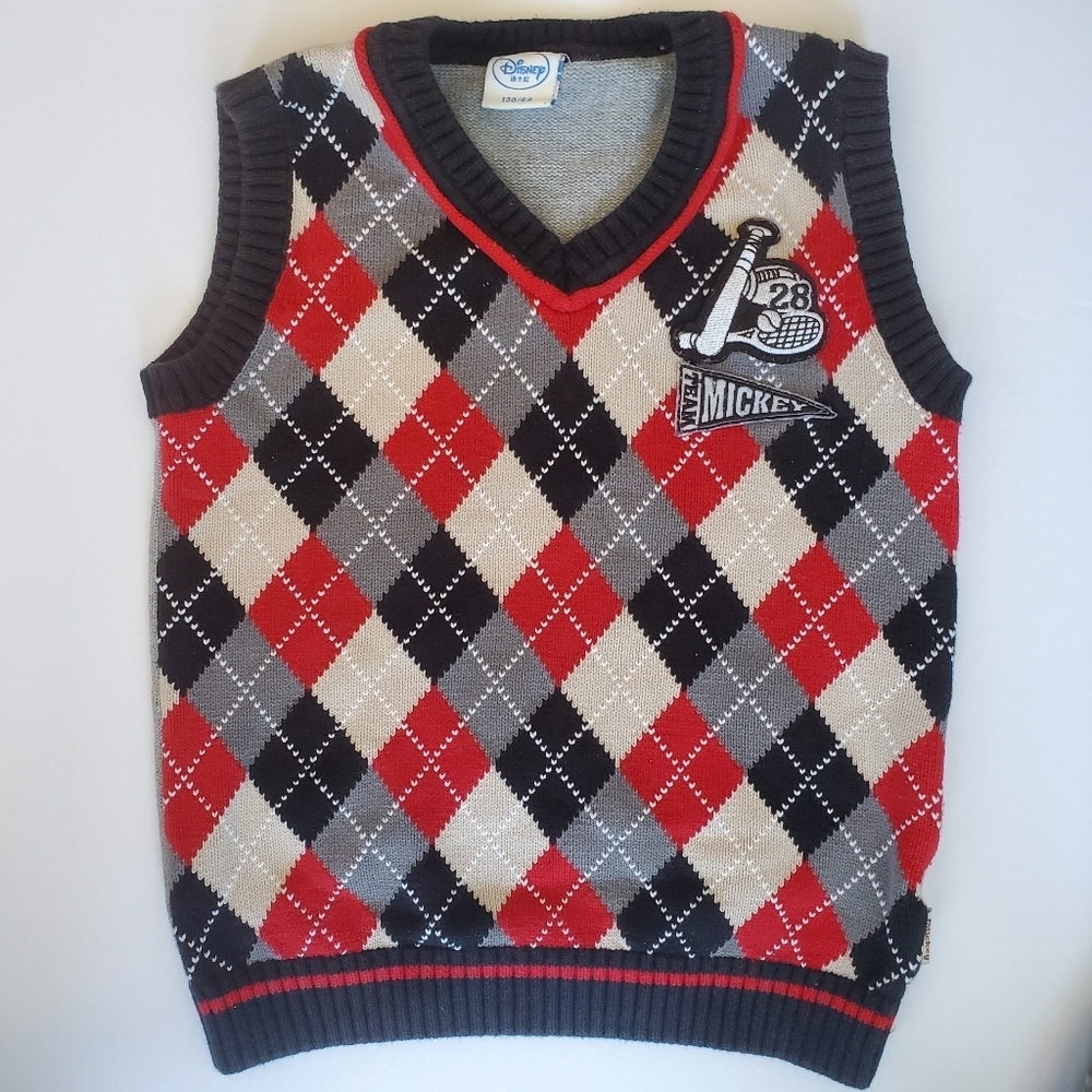 DISNEY  | Mickey Team Checkered Sweater Vest